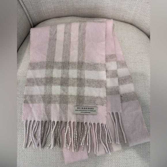 Burberry Accessories - Authentic Burberry Check Cashmere Scarf in light pink
